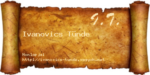 Ivanovics Tünde névjegykártya
