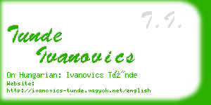 tunde ivanovics business card